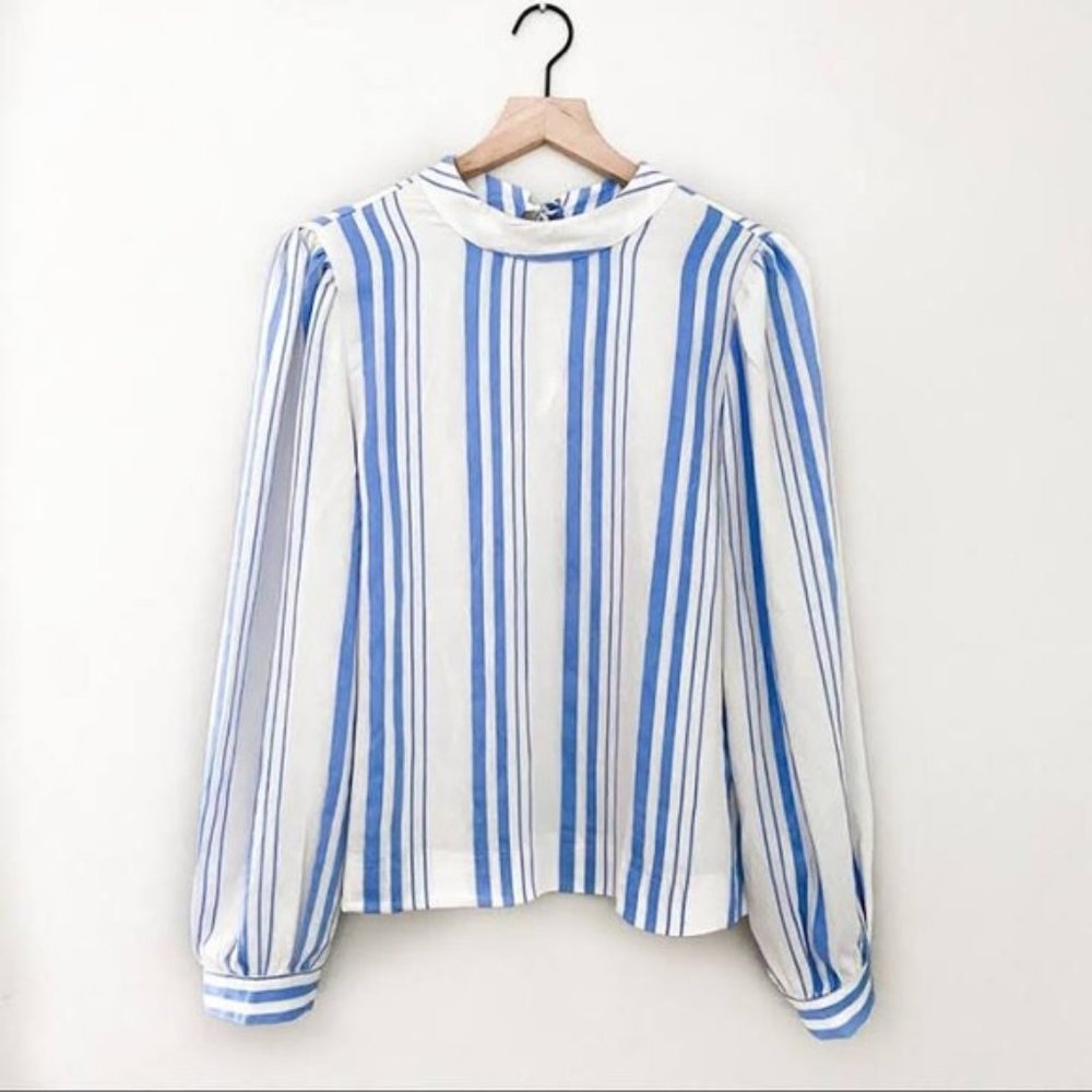 NWT! Very J Long Sleeve Stripe Blouse